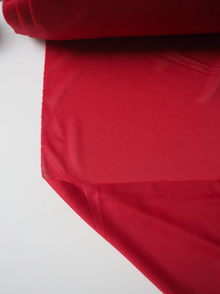 Red Satin Light Interlock Jersey