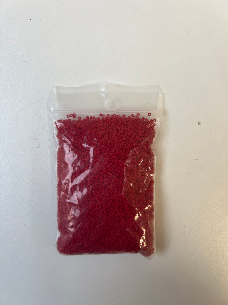 Red Small Seed Beads 38g