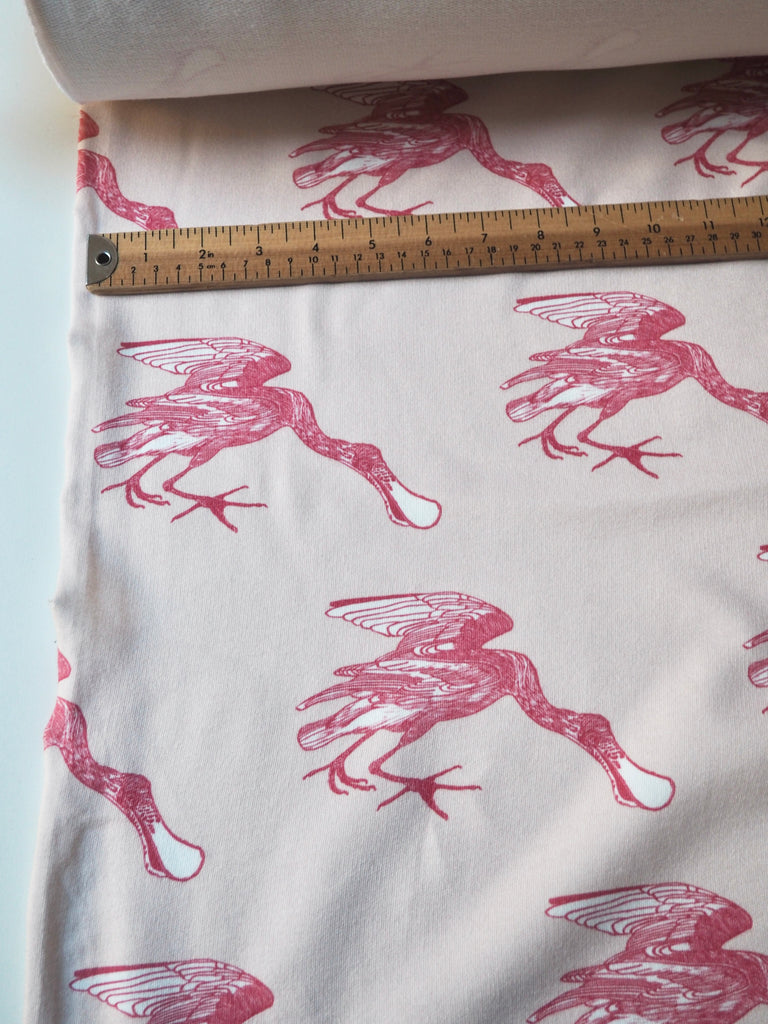 Pink Spoonbill Organic Cotton Loopback Jersey