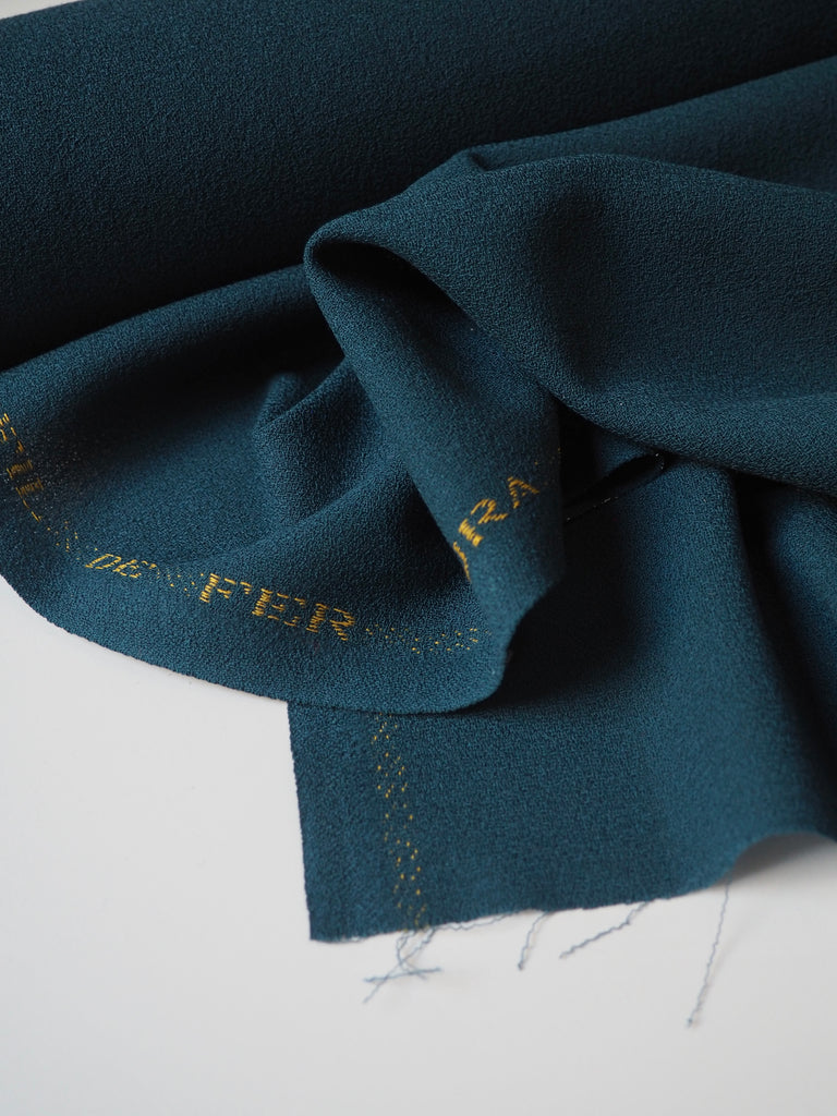Deep Teal Wool Crepe