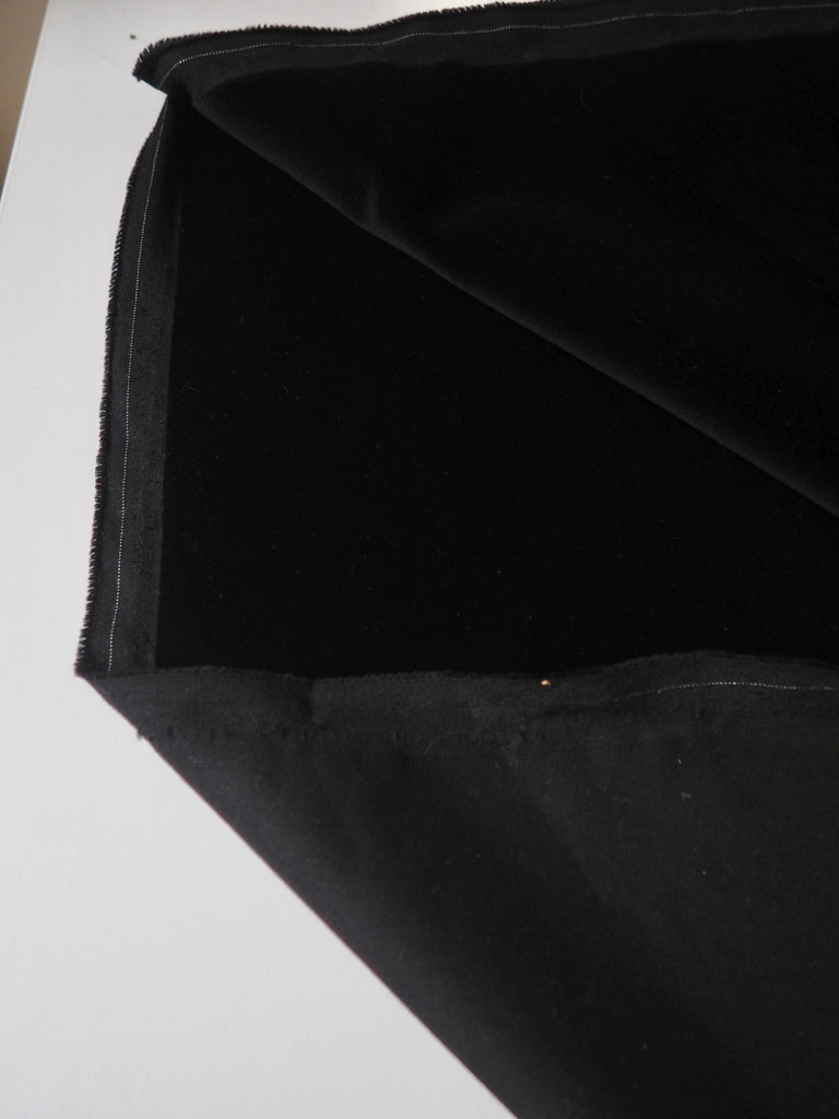Jet Black Cotton Velvet