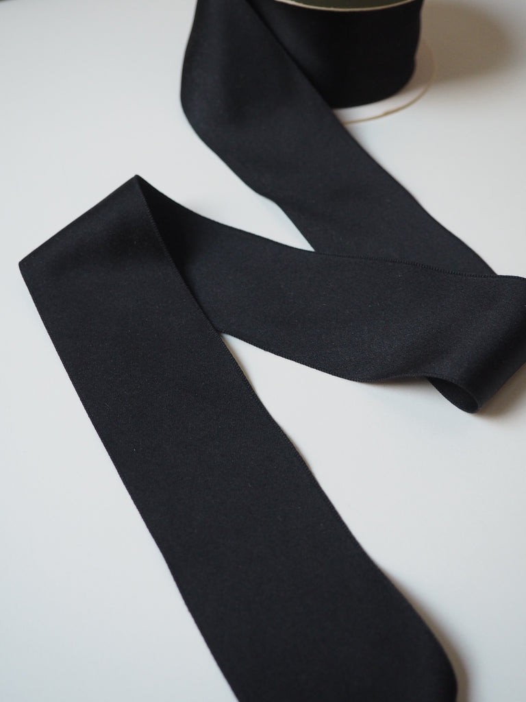 Black Silk Matte Satin Ribbon 50mm