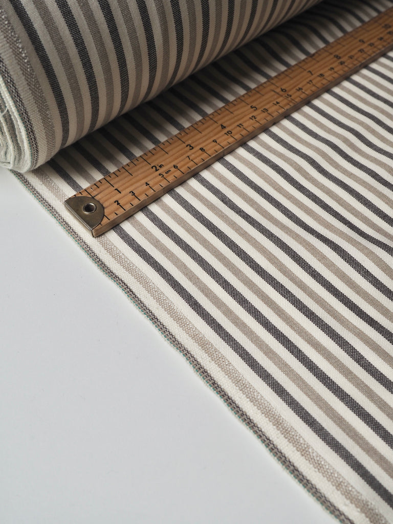 Neutral Stripe Oxford Cotton Blend