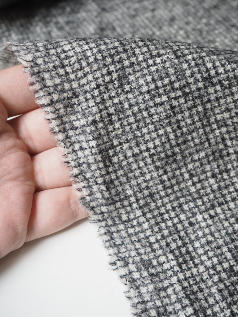 Grey Marl Check Wool Coating