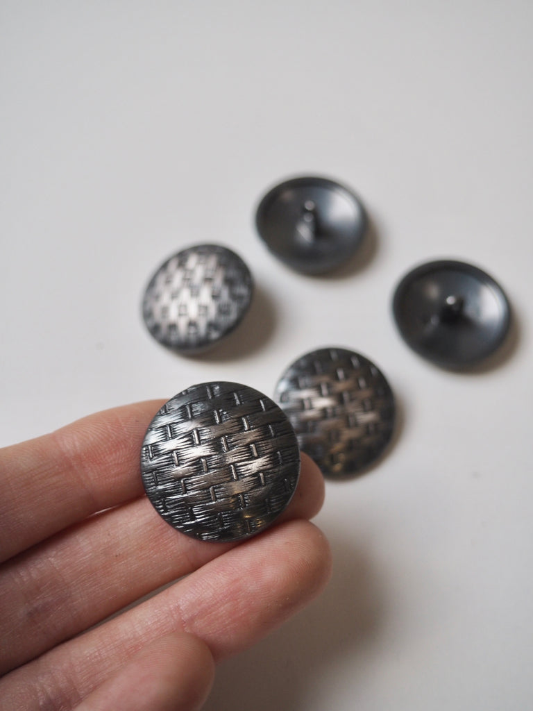 Woven Metal Domed Shank Buttons 25mm/40L