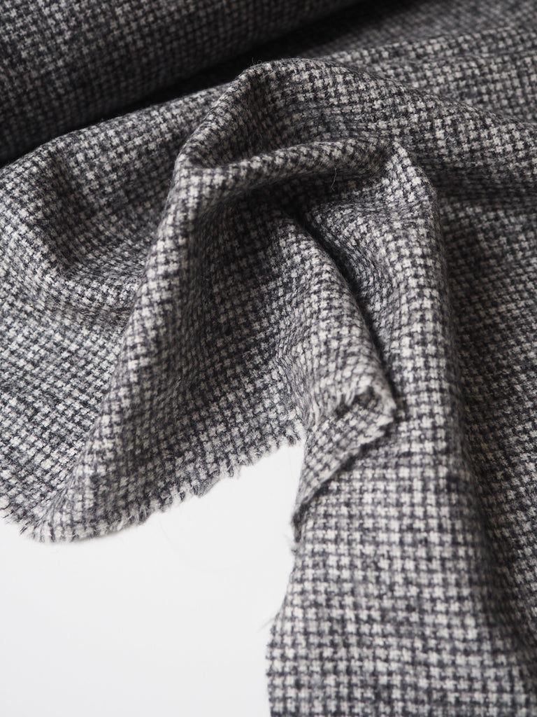 Grey Marl Check Wool Coating