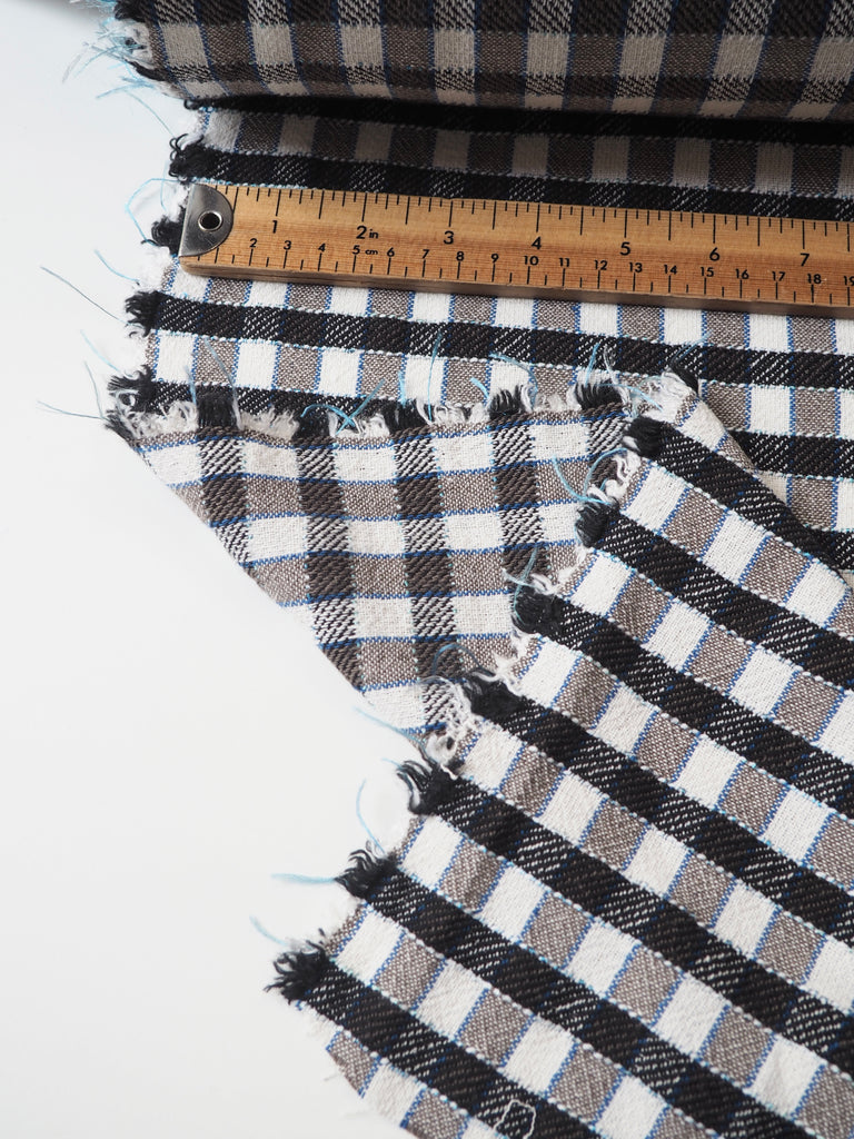 Black Multi Cotton/Linen Check