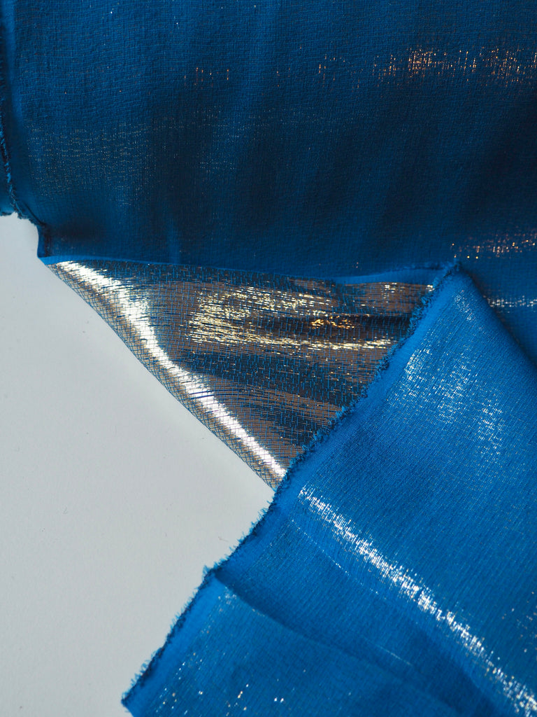 Cobalt Silk Lamé