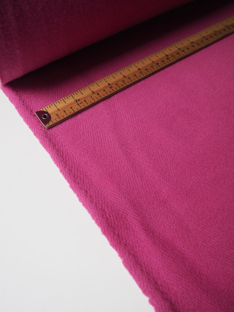 Pink Twill Fleece Wool Coating