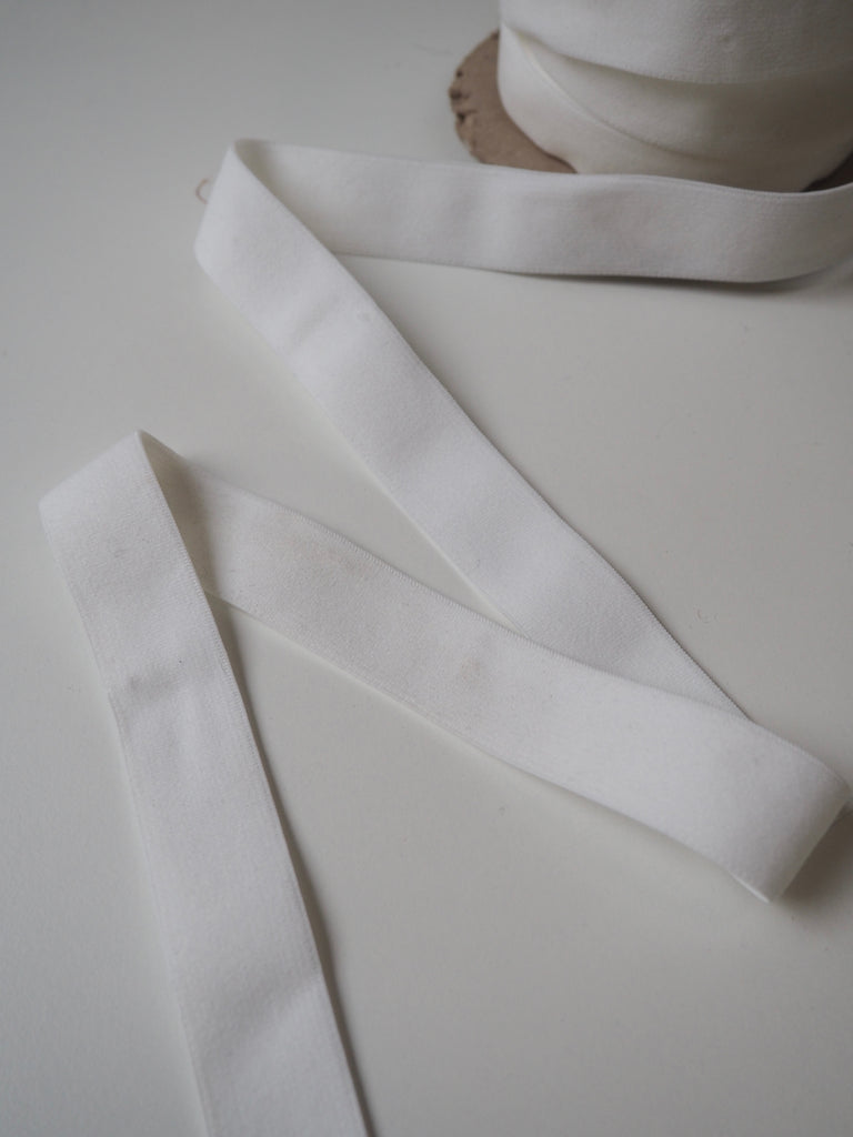 White Soft Elastic 25mm