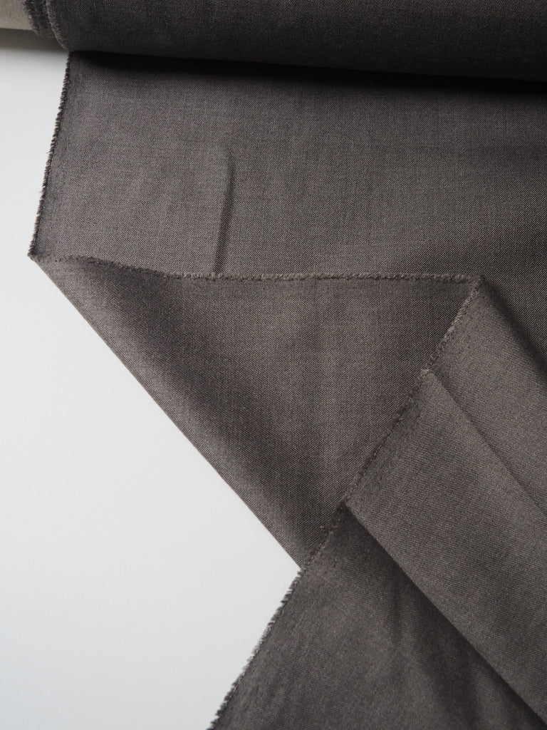 Mushroom Wool/Silk Flannel Twill