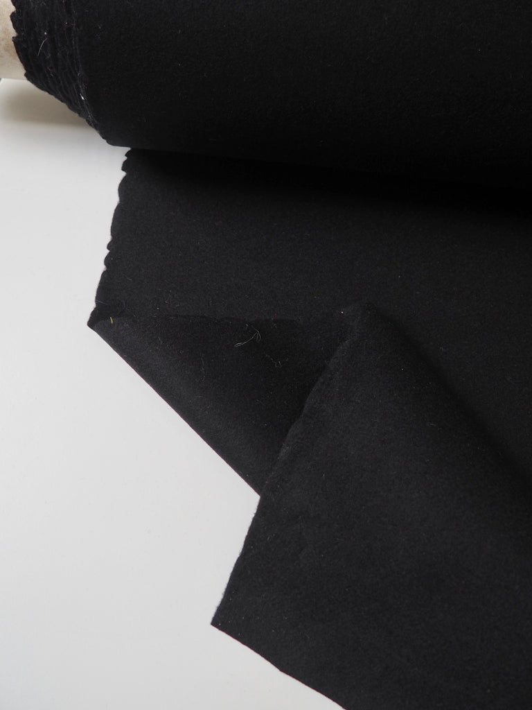 Black Felted Wool Coating