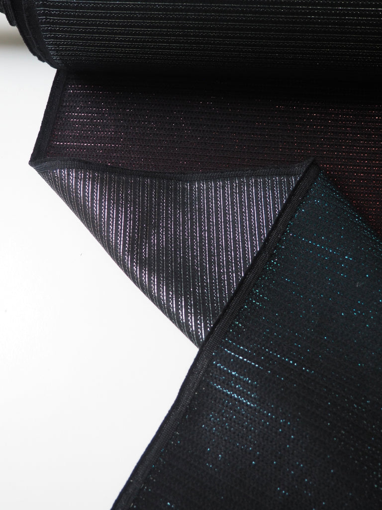 Green + Pink Ombre Metallic Wool Jacquard