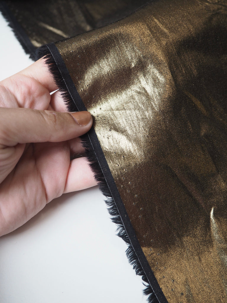 Bronze Foiled Black Cotton