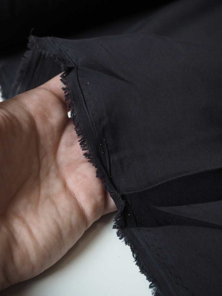 Black Stretch Washed Silk Satin