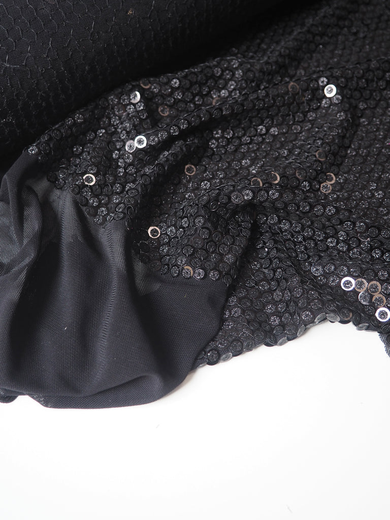 Black Glitter Sequin Stretch Mesh