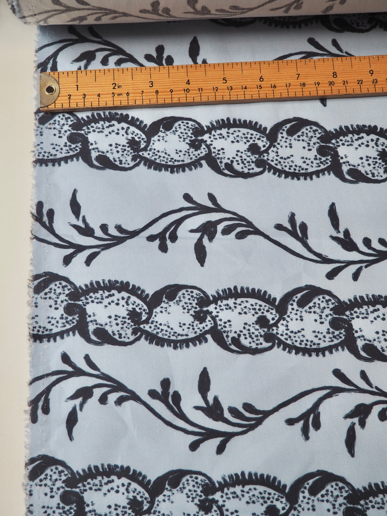 Blue Garland Stripe Cotton Poplin