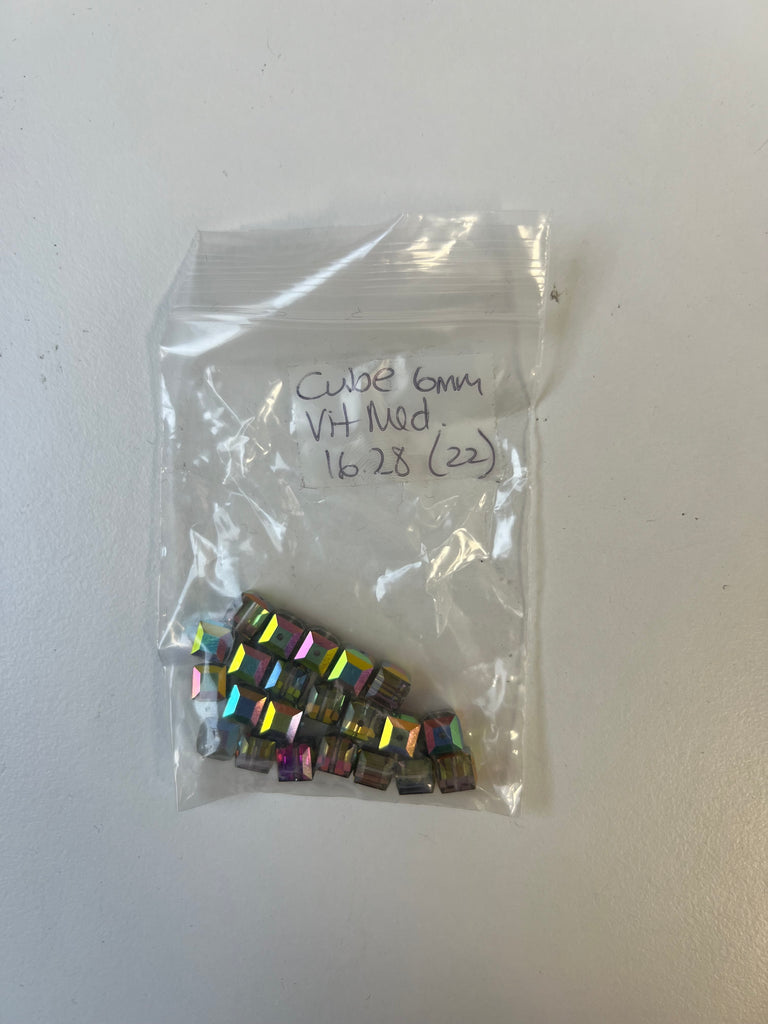 Iridescent Cube Beads 12g