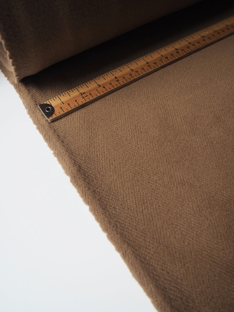 Camel Twill Fleece Wool Coating