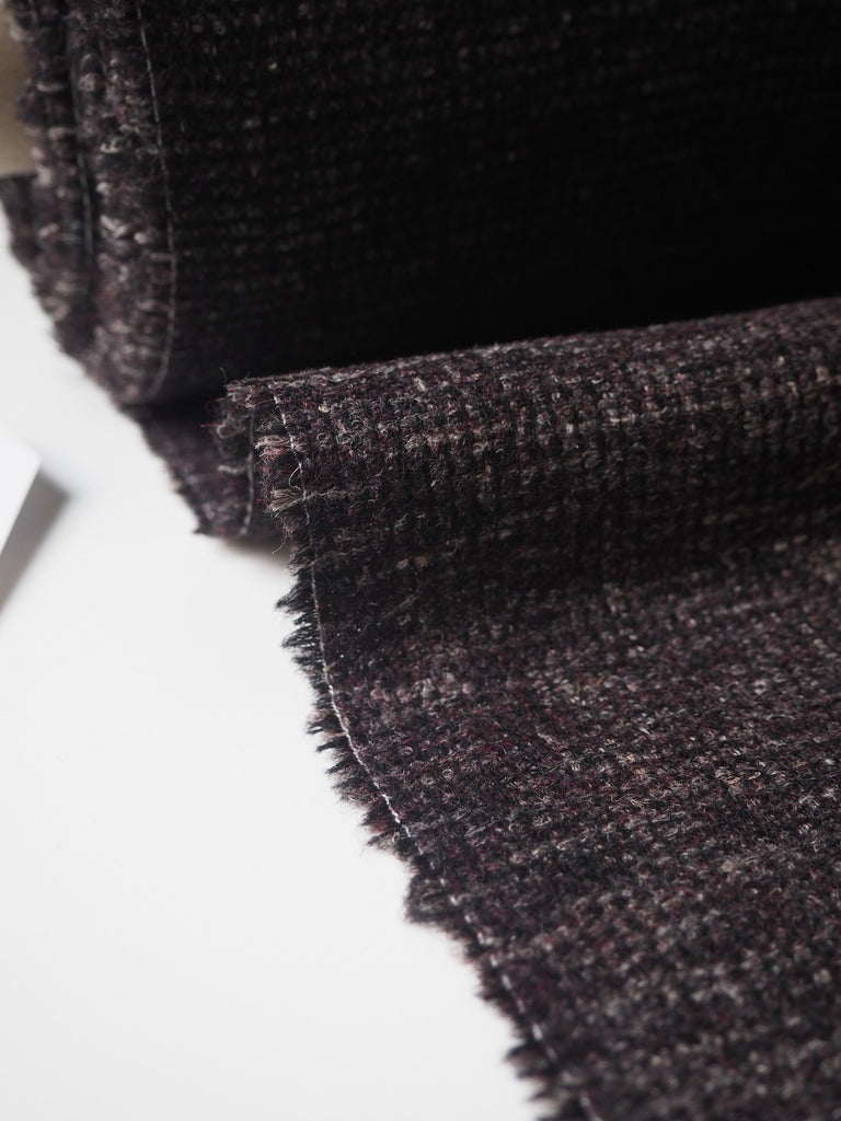 Red + Grey Marl Alpaca Wool Gridded Check