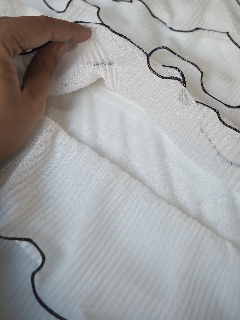 Monochrome Tiered Ruffle Plissé