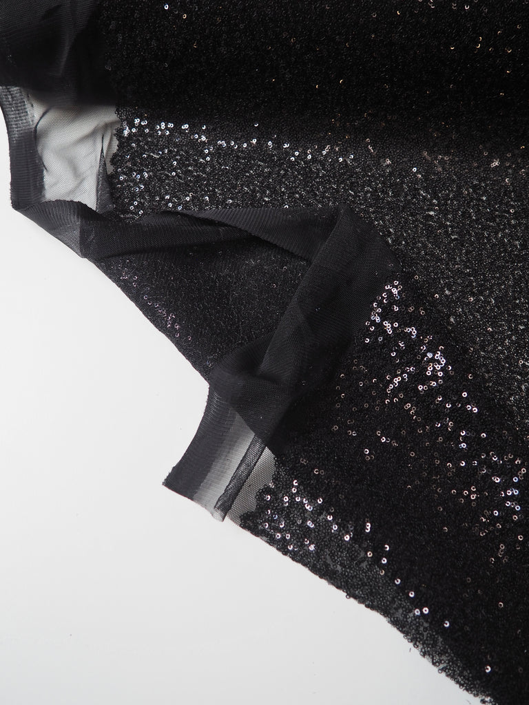 Black Micro Sequin Tulle