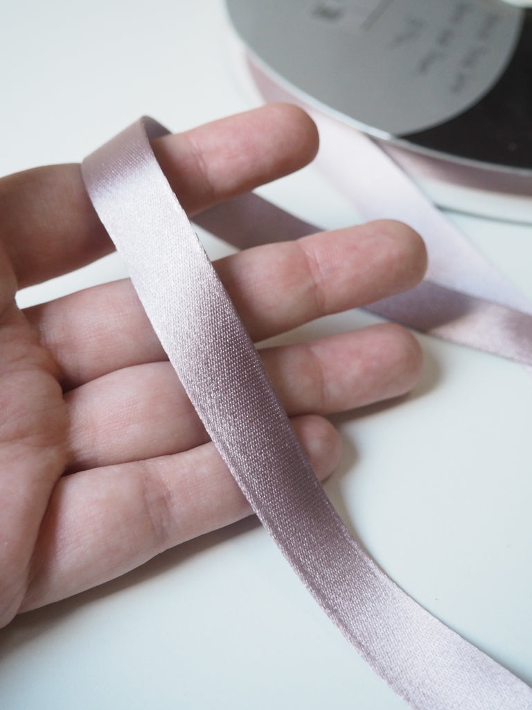 Shindo Mauve Thick Double-Faced Satin Ribbon 15mm