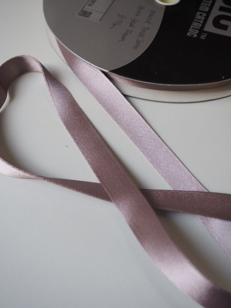 Shindo Mauve Thick Double-Faced Satin Ribbon 15mm