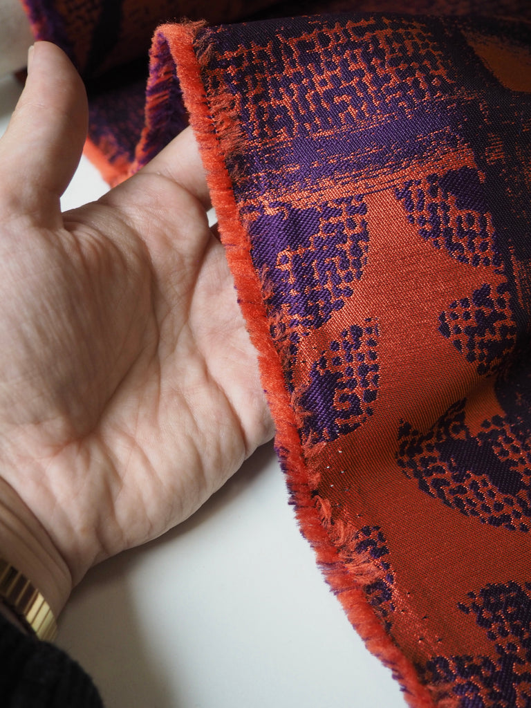 Purple + Persimmon Jacquard