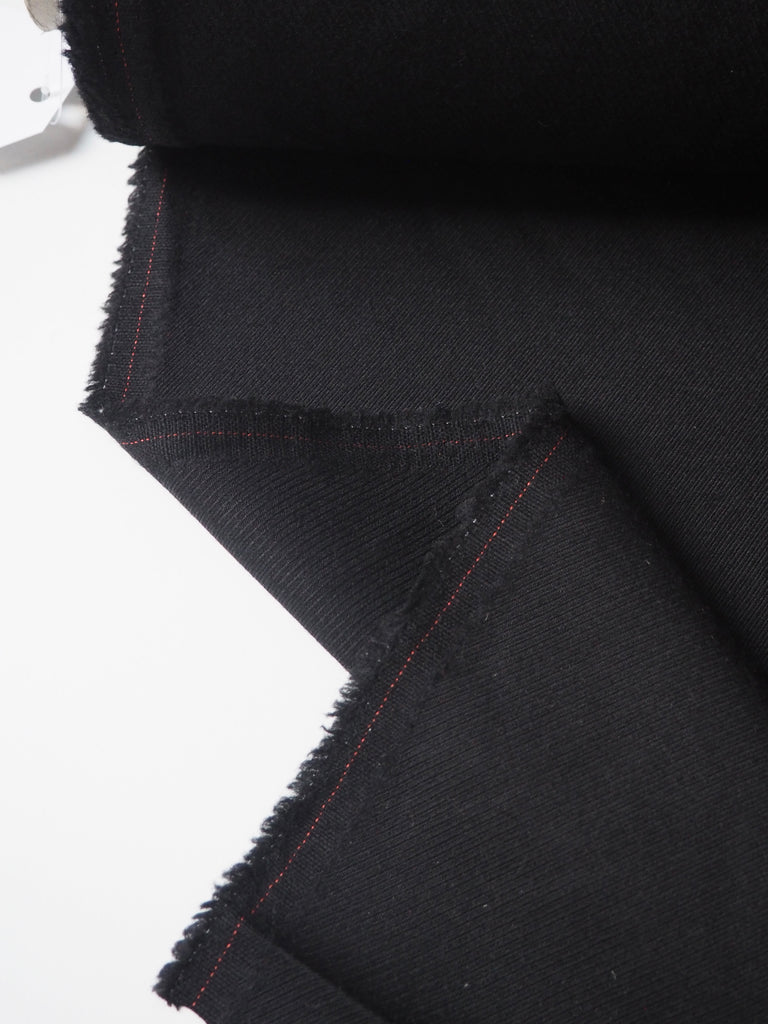 Black Mediumweight Wool Twill