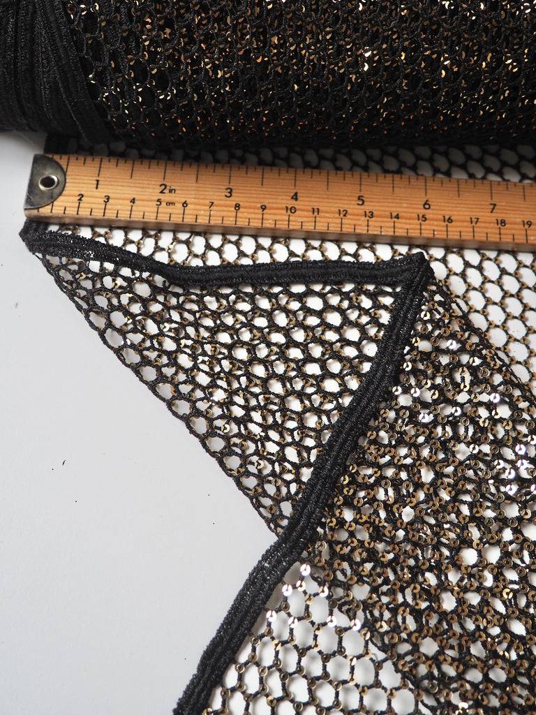 Black Sequin Guipure Fishnet Lace