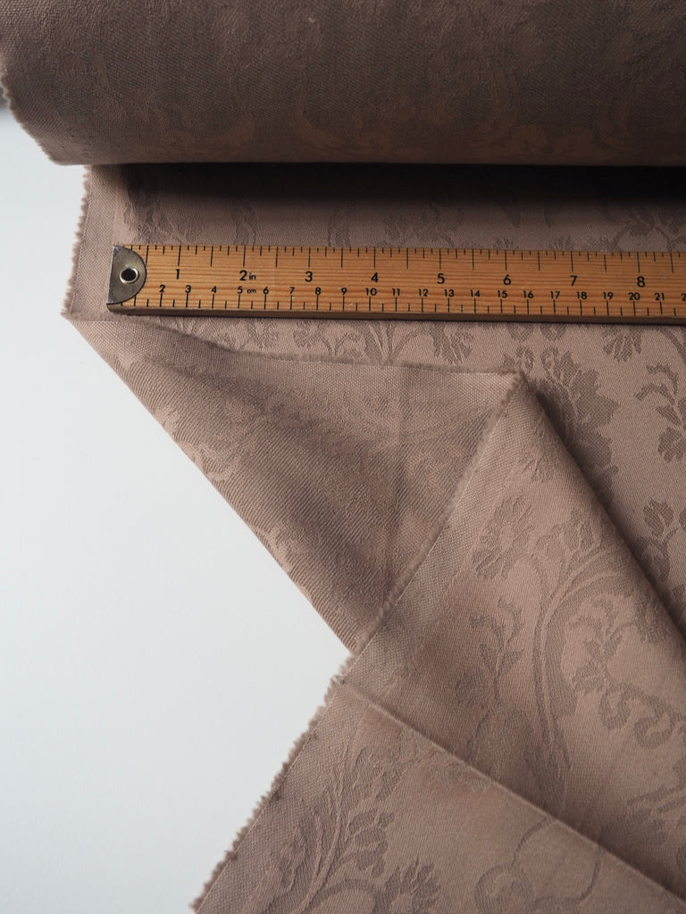 Latte Damask Wool + Cotton Jacquard