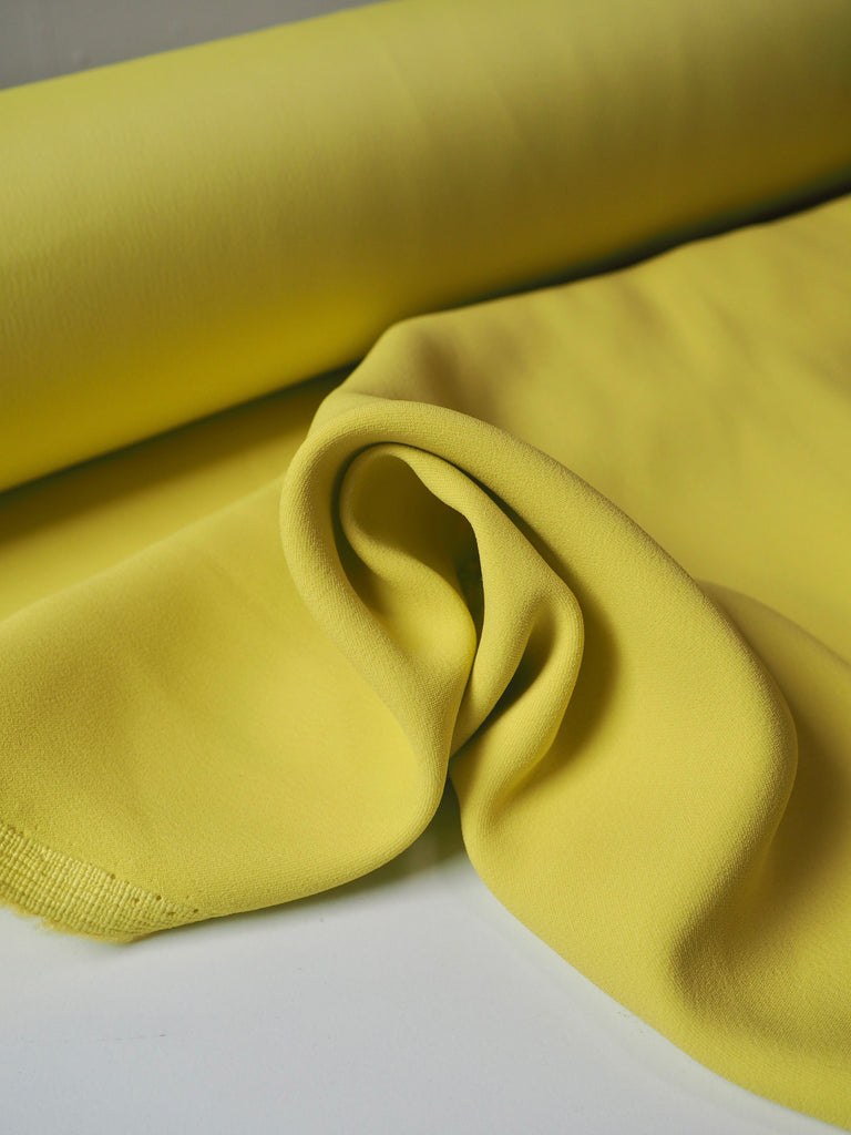 Yellow-Green Stretch Viscose/Acetate Crepe-Backed Satin