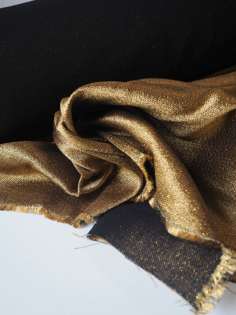Yellow Gold Metallic Cotton Jacquard