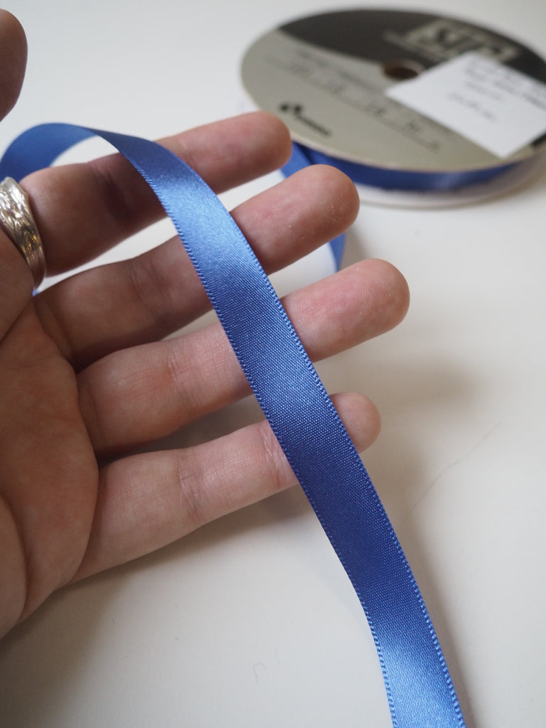 Shindo Blue Double-Faced Satin Ribbon 12mm