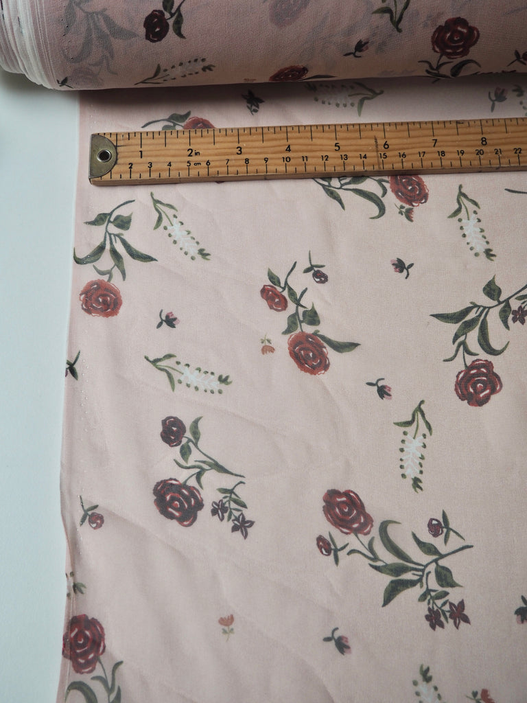 Rose Print Silk Chiffon