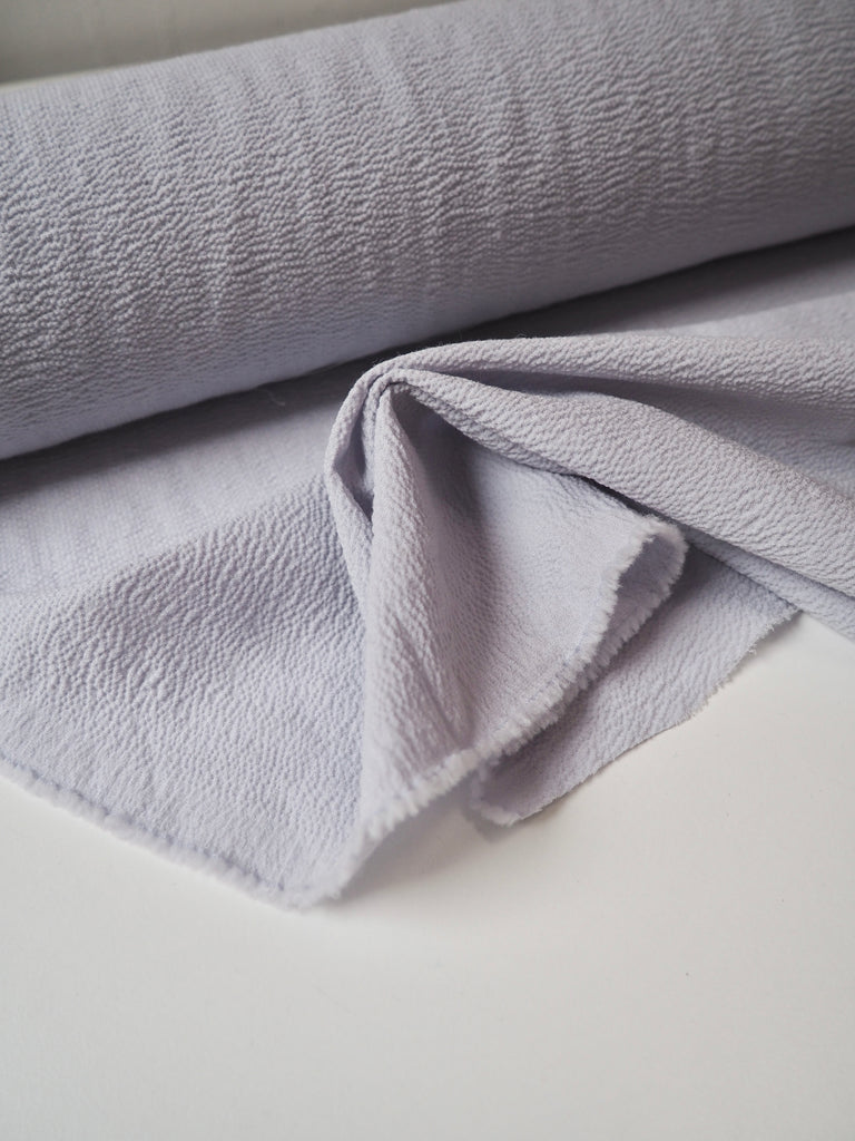 Pale Blue Stretch Wool Crinkle Crepe