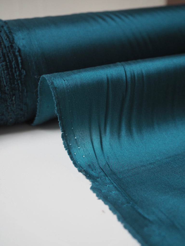 Teal Stretch Acetate Satin Lining