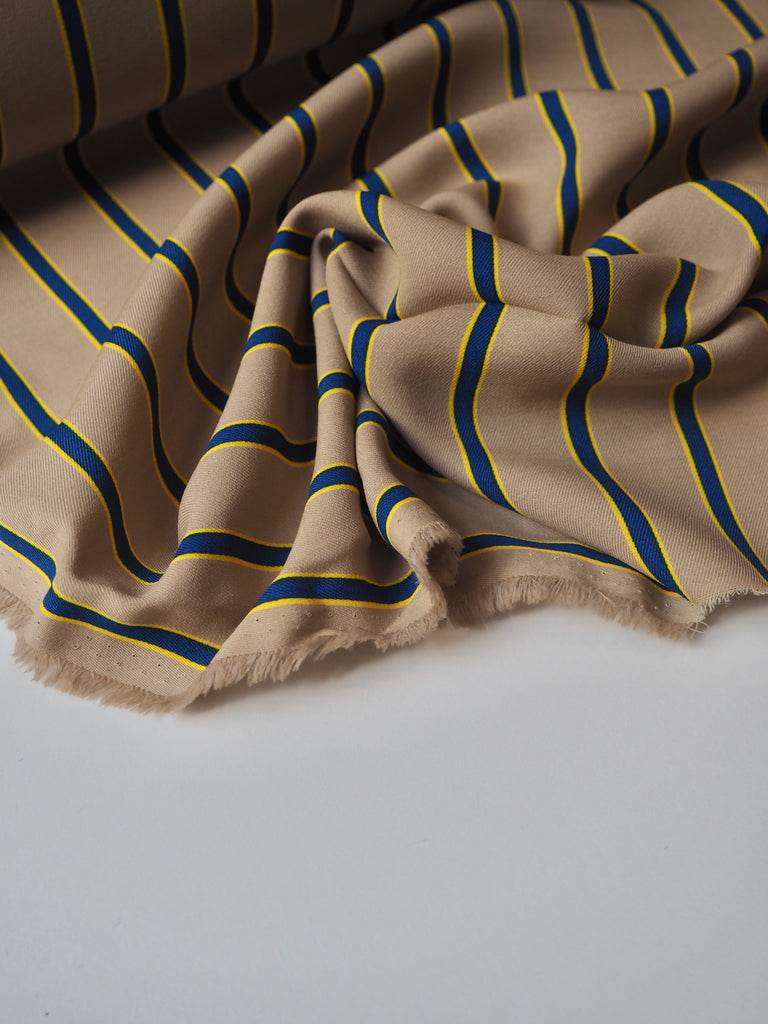 Blue + Yellow Stripe Lightweight Twill