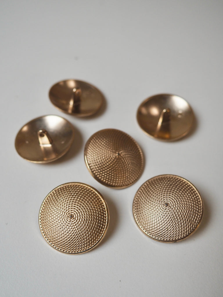 Gold Rope Swirl Metal Domed Shank Buttons 28mm/44L