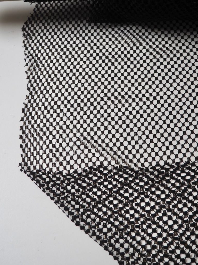 Black + Gold Metallic Fishnet