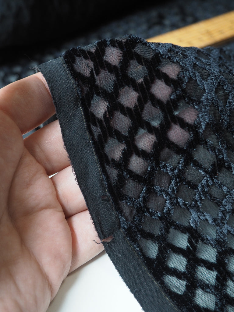 Black Lattice Velvet Chiffon