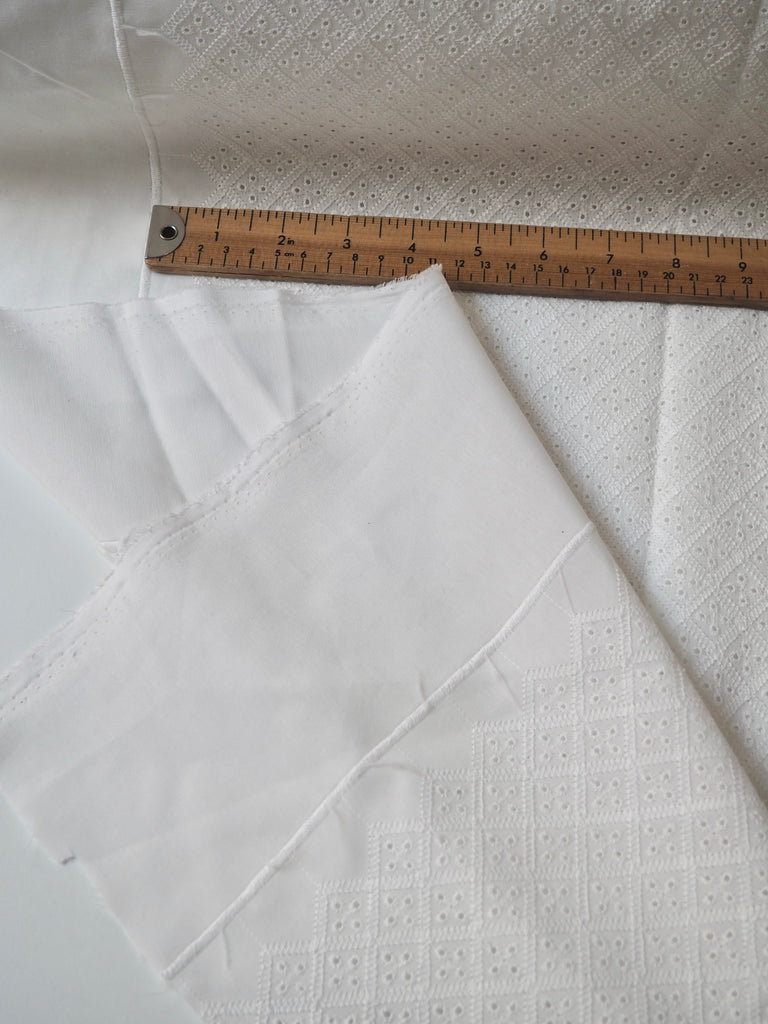 White Diamond Embroidered Poly-Cotton