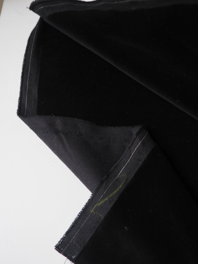 Jet Black Cotton Velvet