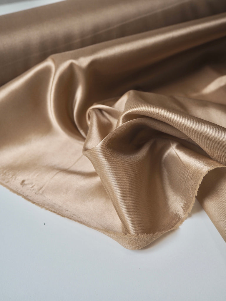 Latte Stretch Acetate Satin Twill Lining