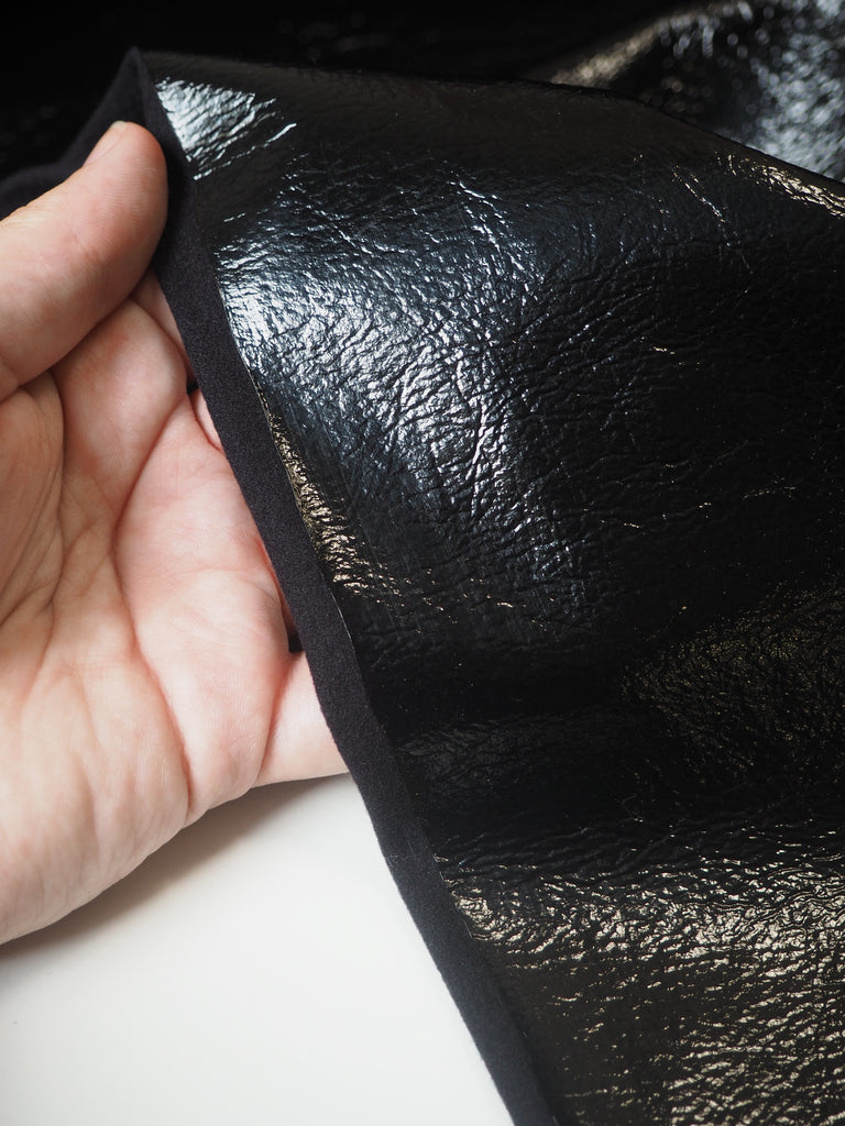 Black Patent Stretch Pleather