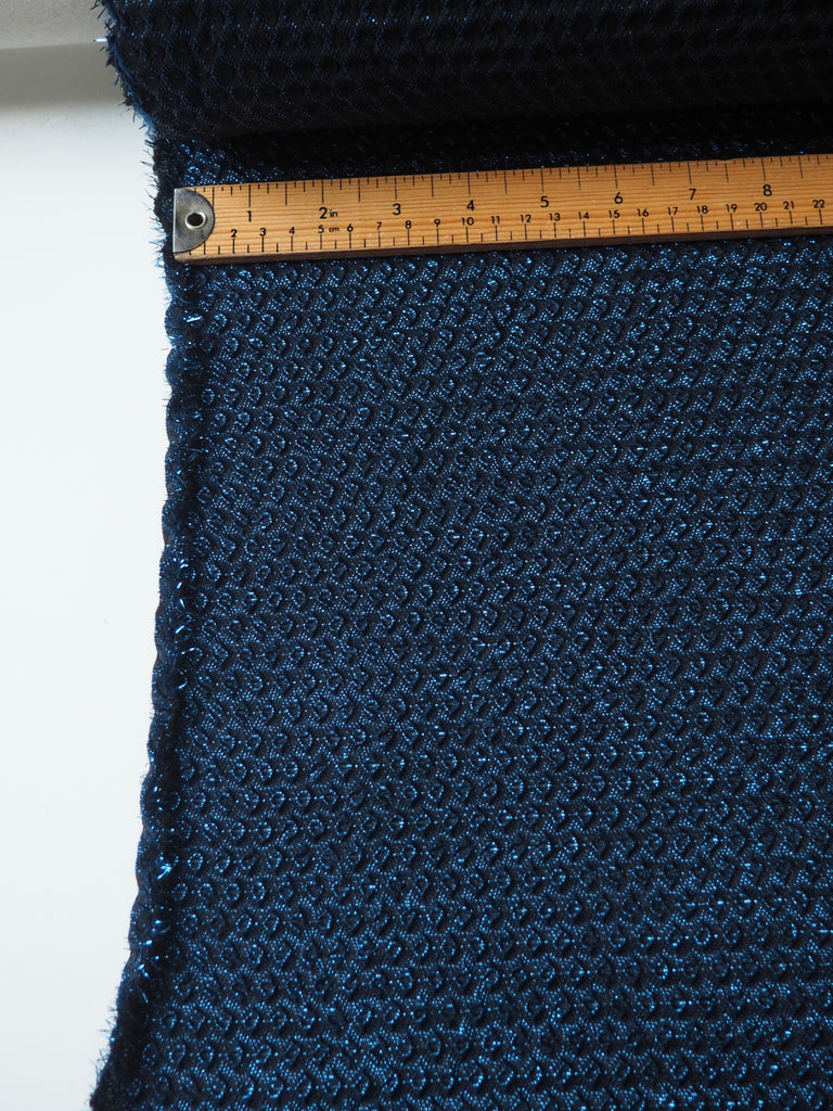 Blue Metallic Dot Cloqué