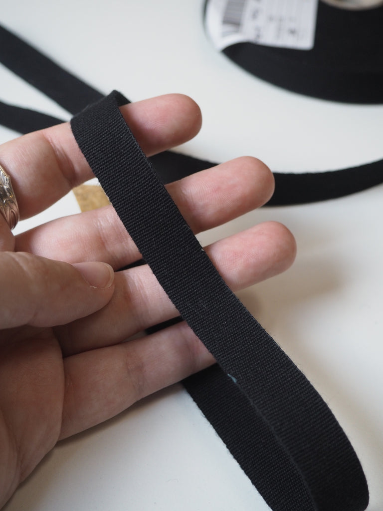 Black Cotton Grosgrain Tape 15mm