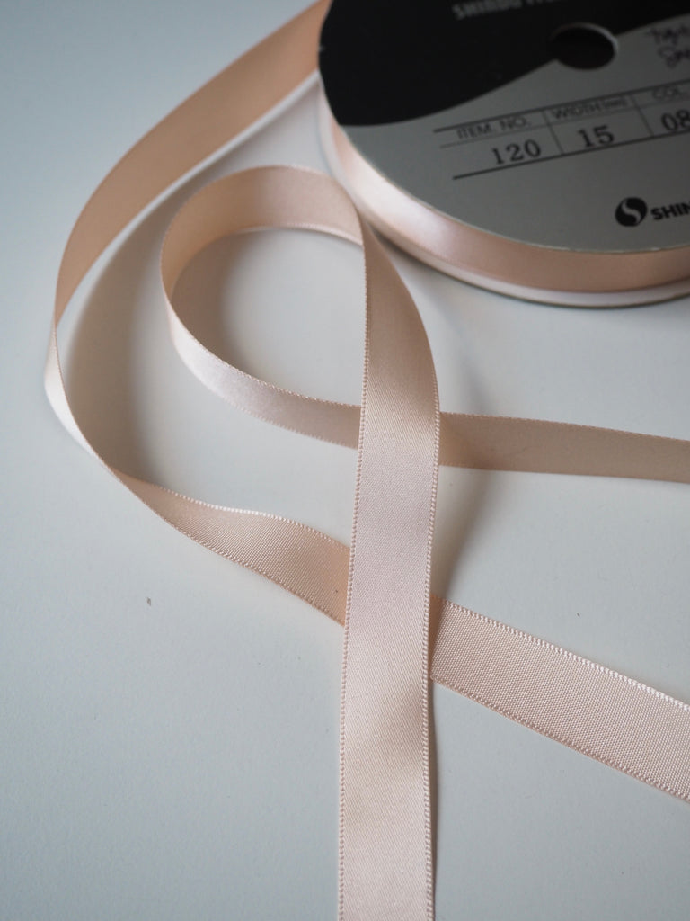 Shindo Light Apricot Satin Ribbon 15mm