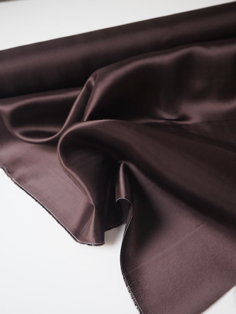 Cacao Viscose Satin Twill Lining